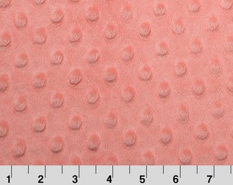 1 Yard Coral Minky Fabric, Coral Shannon Fabrics Minky, Coral Bubble Cuddle Fabric