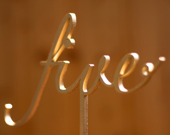 Table number, wedding table numbers, with the stick, non-free standing