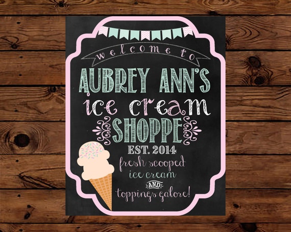 Ice Cream Shoppe Party Sign