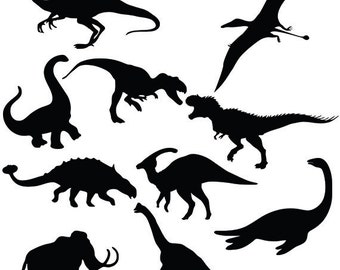 Dinosaur svg silhouette pack - dinosaurus clipart digital download svg, png, dxf, eps