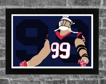 J.J. WATT minimalism style limited edition art print. Choose from 3 sizes!