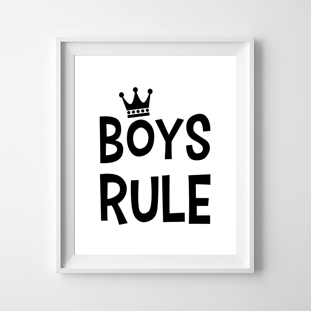  Boys  Rule Nursery Printable Poster  Wall Art Kid Bedroom 