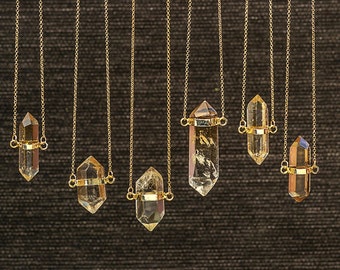 Crystal Point Necklace Citrine Necklace Crystal Necklace Raw Stone Necklace raw Crystal Layered Necklace