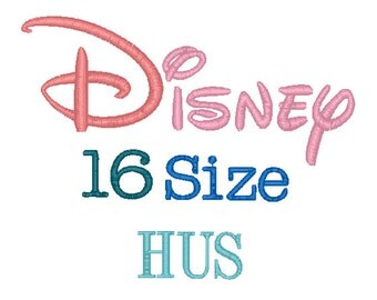 Disney 16 Sizes Disney Embroidery Font HUS Format Embroidery Machine,Monogram Font Instant Download