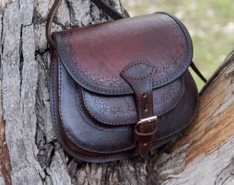 Small leather, cross-body bag, leather purse
