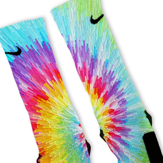 Custom Tie Dye Blast Nike Elites Socks