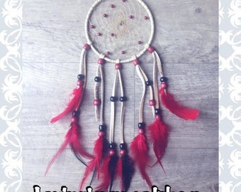 dream catcher natural native american beige and red dreamcatcher