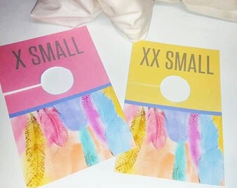 Clothing Rack Dividers, Rack Tags - Size Dividers; Size Cards; Clothing Rack Cards