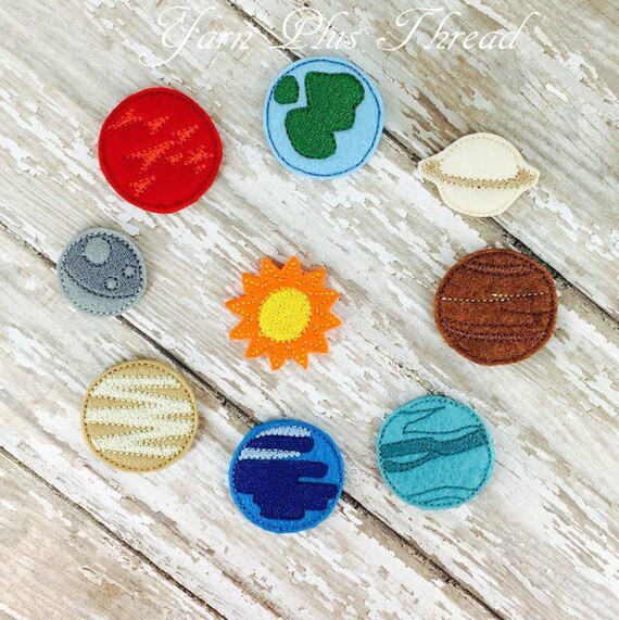 Solar System Feltie Embroidery Design