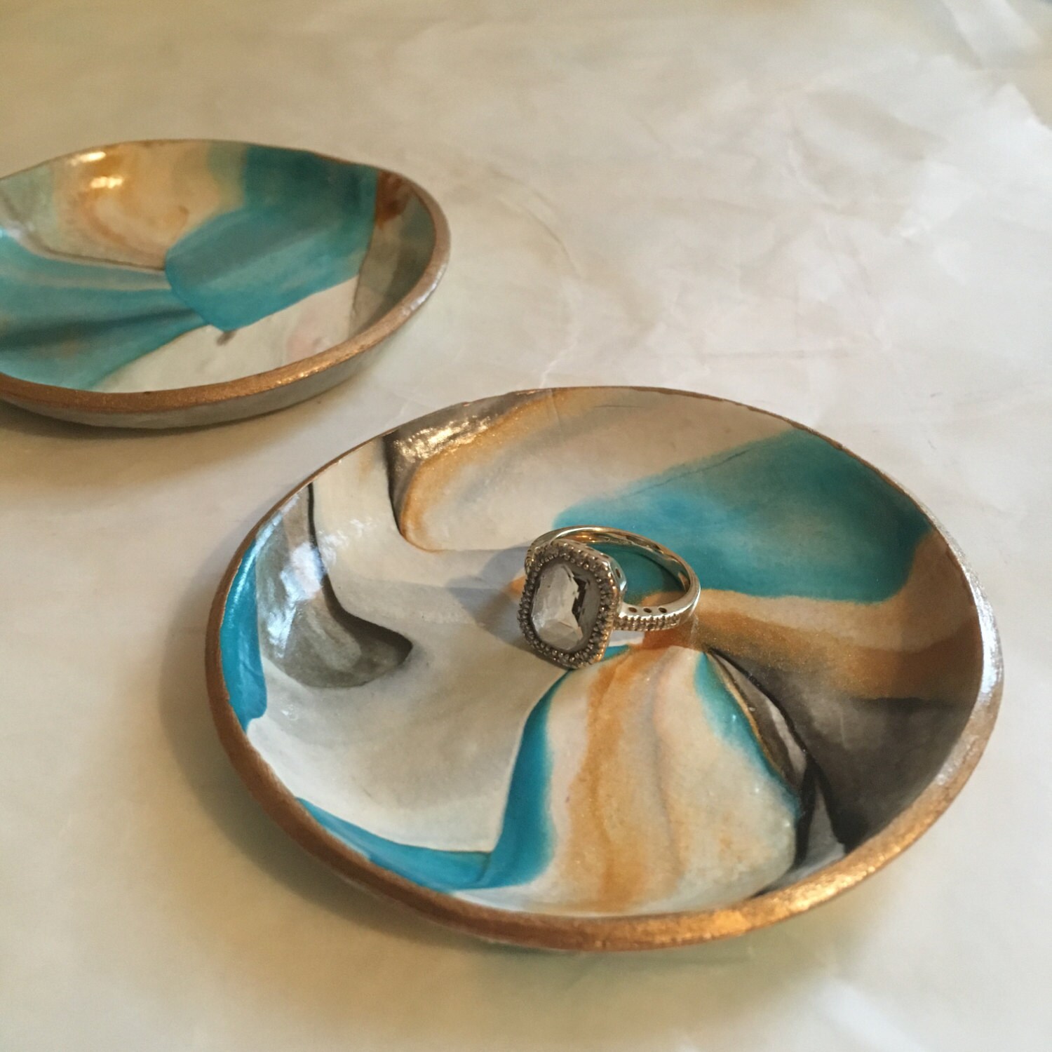 Earthy Gold Jewelry Dish by Chewywowbe on Etsy
