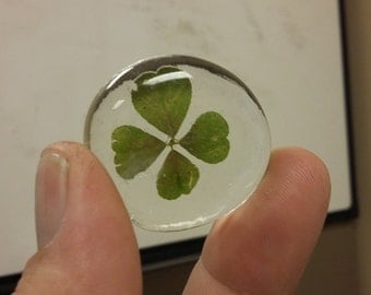 Four leaf clover pocket charm, worry stone
