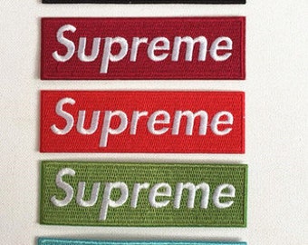 Red/Wine Red/Blue/Green/Black Embroidered Sup rem Wordings Patches Iron On Sew On Patches Cute Cool Back Patches