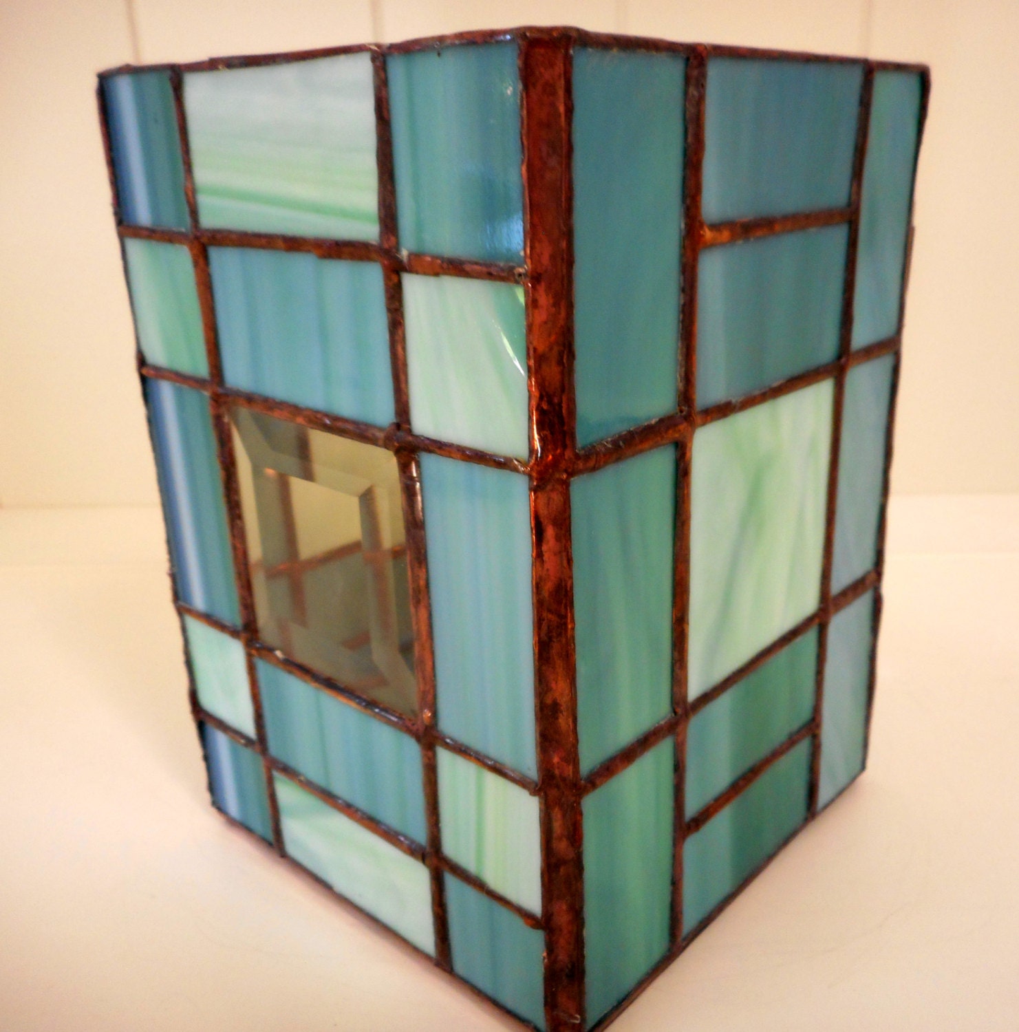 Handmade Stained Glass Candle Holder Box
