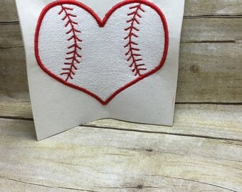 Baseball Embroidery Design, Baseabll Heart Embroidery Design