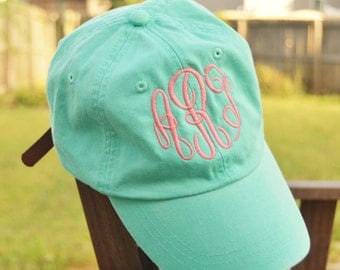 Monogrammed hat, Monogrammed baseball cap, Monogrammed Cotton Cap, Womens Hat, Monogram cap, Gifts for women