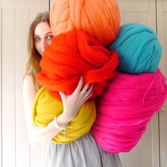 Giant yarn knitting wool - extreme knitting merino wool - DIY giant knit blanket - chunky knitting wool
