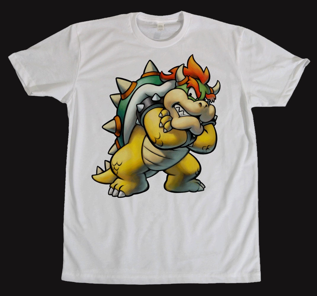 SUPER MARIO Bros Bowser Attitude T Shirt Tee by ShashiCreations