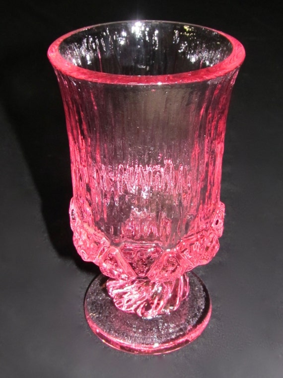 Pink Fostoria Wine Goblet Sorrento Pattern by DarlingDishes