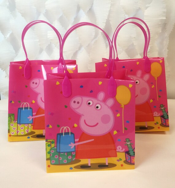 Peppa Pig Small Treat Bag 12 ct by LovelyPartyStudio on Etsy