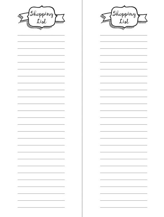Happy Planner SHOPPING LIST Printable Inserts Create 365