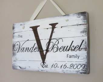 Rustic Home Decor, White, Wedding Gift, Wood Sign, Personalized, Rustic Sign, Anniversary Gift