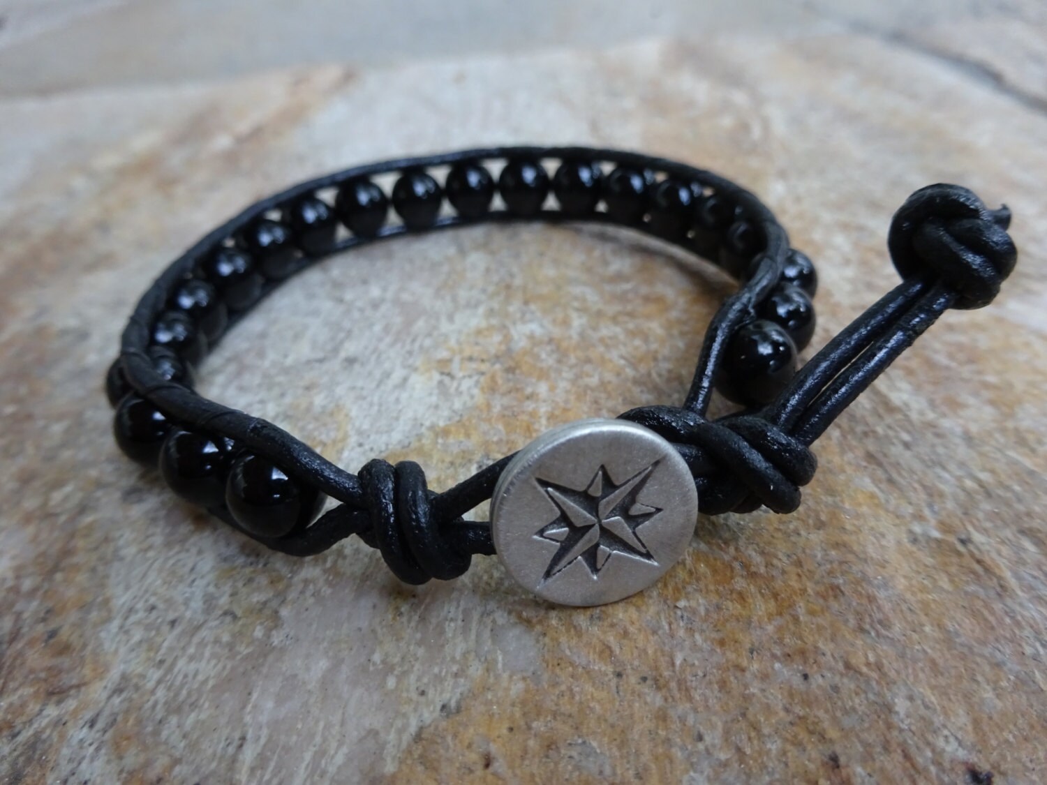 mens 8mm black onyx gemstone single wrap bracelet with a mens 8mm black onyx gemstone single wrap bracelet with a