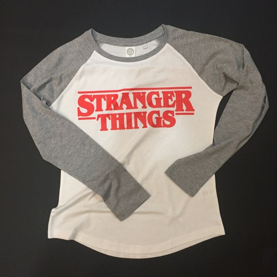 Stranger Things Inspired Long Sleeve BASEBALL T-Shirt Solid