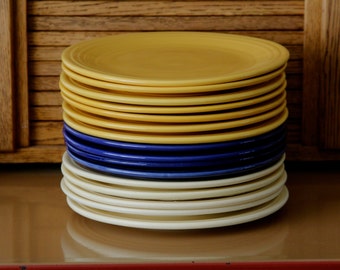 Vintage Original Fiesta Ware Luncheon Plates by Homer Laughlin 9.5 inches.