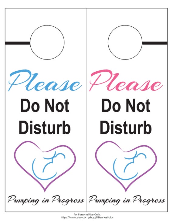 Pumping Door Sign & 5 Breast Pumping Door Hangers To Scare Your Male Co ...