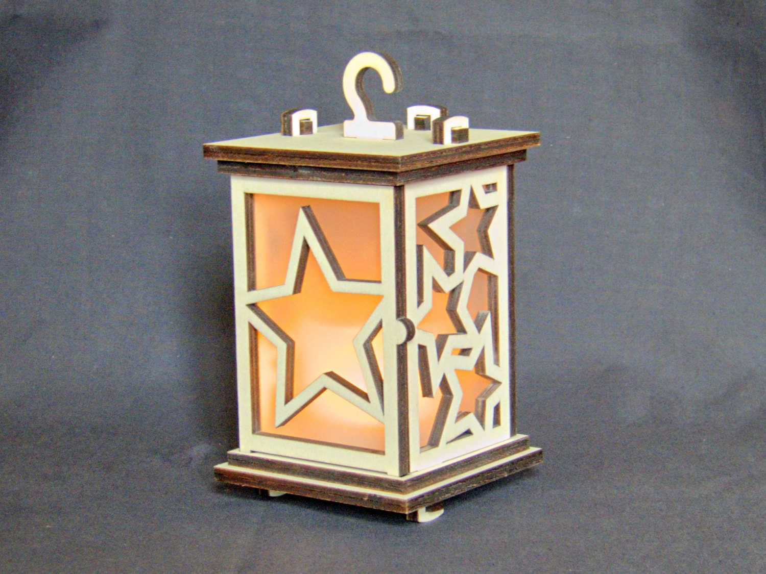 Electric candle lantern Stars laser cutter