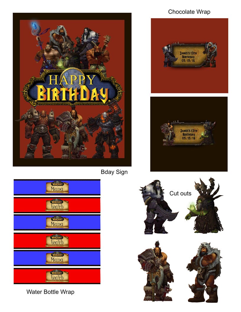 Warcraft Party Supplies Warcraft Invitation WOW Warcraft