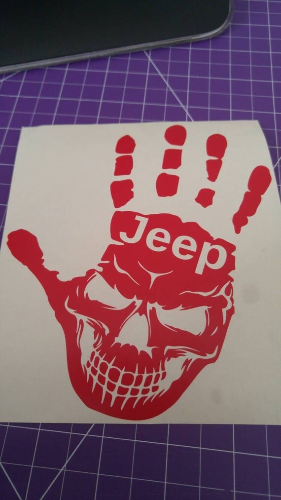 Items similar to Jeep skull hand wave decal on Etsy