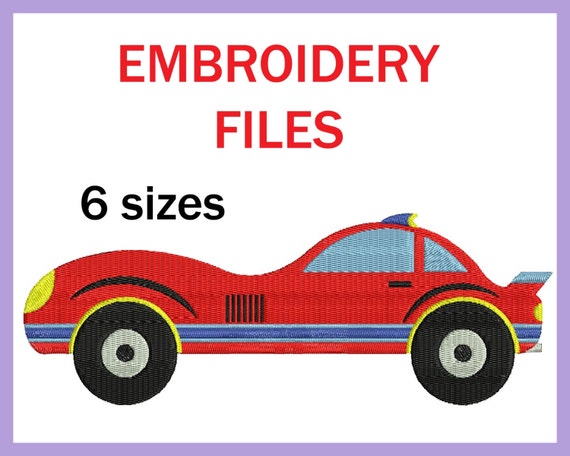 Items similar to Race Car - Design for Embroidery Machine Digital ...