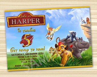 Lion Guard Invitation. Lion Guard Birthday Invitation. Diy Lion Guard Birthday Party. Kion Lion Guard Invitation. DIGITAL FILE.