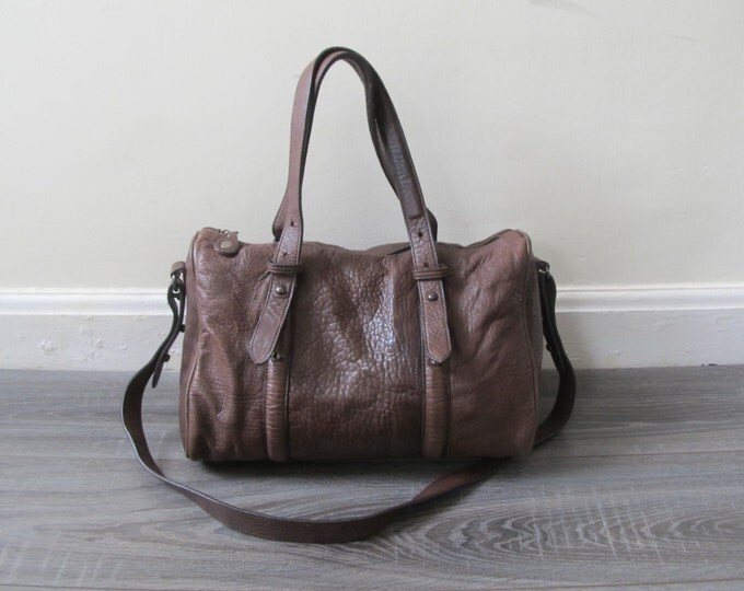 Leather overnight bag, in-flight hand luggage, train journey weekend bag, neutral gift for him or her