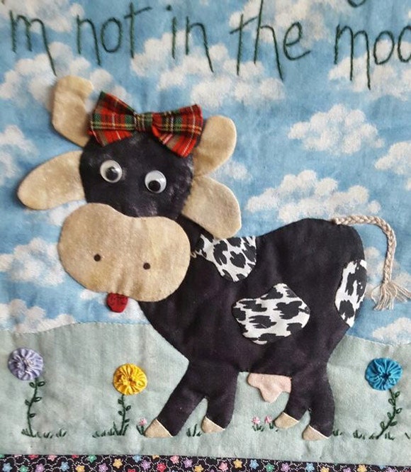 Country Cow Fabric Wall Hanging Wall Quilt Handmade Wall