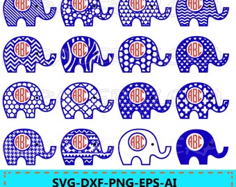 60 % OFF, Elephant Monogram SVG, Elephant SVG File, Elephant Pattern svg, svg, png, eps, dxf, Elephants Silhouette, Elephants cut files