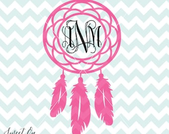 Dreamcatcher Monogram Design SVG, JPEG, PNG cutting files for Cricut, Silhouette and other Vinyl cutters, Instant Download