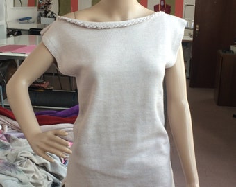 Harmony sweater s/Merino Wool sleeve made in Italy hand made