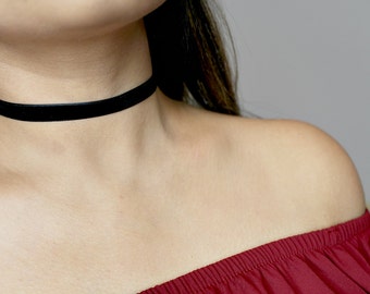 Black Suede Choker , Black Velvet Choker , Black Soft Choker , Chokers , Plain Black Choker , Thin Choker , Simple Choker , Skinny Choker