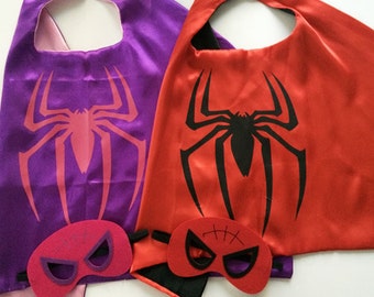 spiderman cape and mask, spiderman costume, superhero kids clothes, spiderman cosplay, super hero cosplay, spider man mask, hero cape