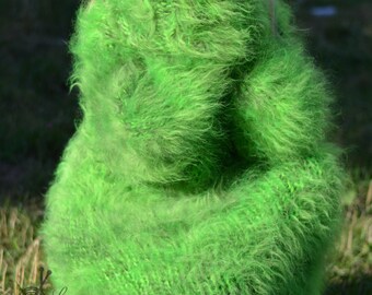 READY huge mohair sweater handmade thick mohair dress fuzzy mohair pullover chunky sweater hairy huge Tneck warm winter robe Dukyana