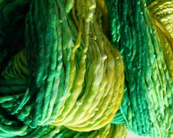 Lemon Lime-Handspun Wool Yarn