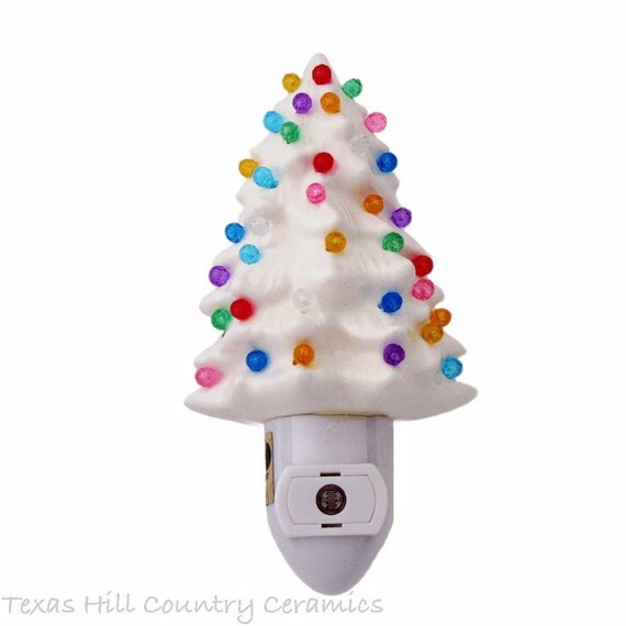 white ceramic christmas tree night light automatic light white ceramic christmas tree night light automatic light