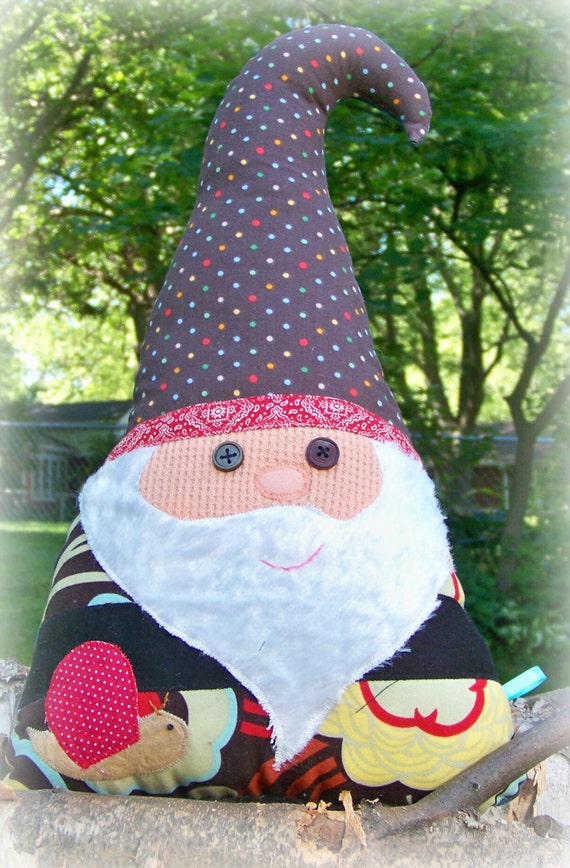 Garden Gnome Gnome Pillow Brown Gnome Fairy Tale Pillow