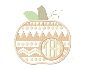 Aztec Pumpkin Applique Embroidery Design Girl Embroidery Fill Stitch Font Instant download BX 4x4 5x7 6x10 PES