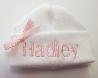 Personalized Embroidered Monogrammed Hat for Micro Preemie Mailed Priority