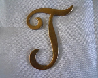 Vintage Brass Initial Monogram Letter T Stamping