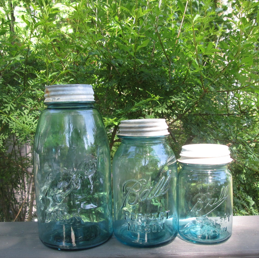 Three Vintage Blue Canning Jars Ball Mason Jars Set Of   Il Fullxfull.1017888347 P14d 