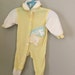 Vintage 80s Carters Newborn Giraffe and Bear Terrycloth Footed Pajamas Sleeper